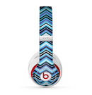 The Thin Striped Blue Layered Chevron Pattern Skin for the Beats by Dre Studio (2013+ Version) Headphones
