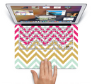 The Three-Bar Color Chevron Pattern Skin Set for the Apple MacBook Pro 15" with Retina Display