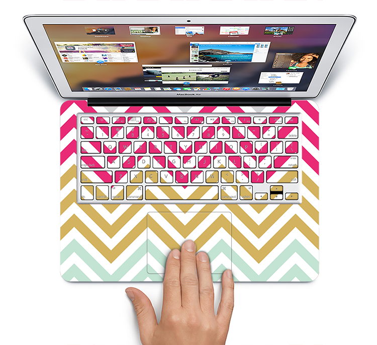 The Three-Bar Color Chevron Pattern Skin Set for the Apple MacBook Pro ...