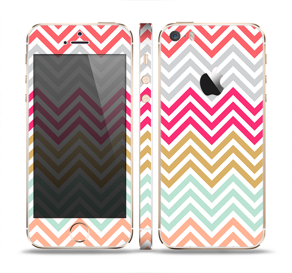The Three-Bar Color Chevron Pattern Skin Set for the Apple iPhone 5s