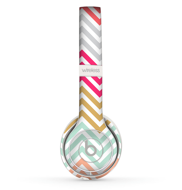 The Three-Bar Color Chevron Pattern Skin Set for the Beats by Dre Solo 2 Wireless Headphones