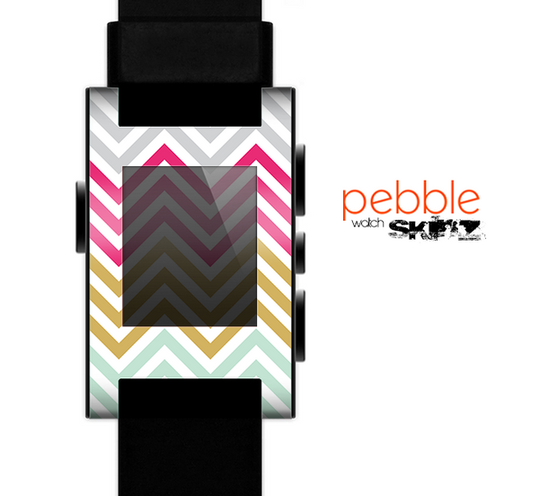 The Three-Bar Color Chevron Pattern Skin for the Pebble SmartWatch