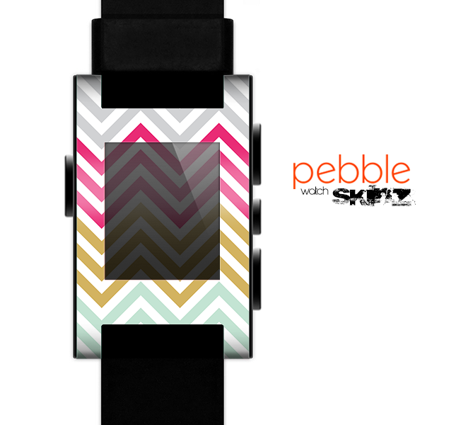 The Three-Bar Color Chevron Pattern Skin for the Pebble SmartWatch