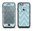 The Three-Lined Blue & White Chevron Pattern Apple iPhone 6/6s LifeProof Fre Case Skin Set