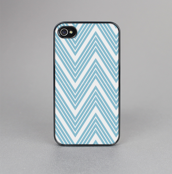 The Three-Lined Blue & White Chevron Pattern Skin-Sert for the Apple iPhone 4-4s Skin-Sert Case