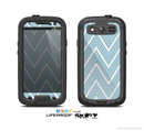 The Three-Lined Blue & White Chevron Pattern Skin For The Samsung Galaxy S3 LifeProof Case