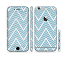 The Three-Lined Blue & White Chevron Pattern Sectioned Skin Series for the Apple iPhone 6s Plus