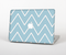 The Three-Lined Blue & White Chevron Pattern Skin Set for the Apple MacBook Pro 15" with Retina Display