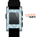 The Three-Lined Blue & White Chevron Pattern Skin for the Pebble SmartWatch