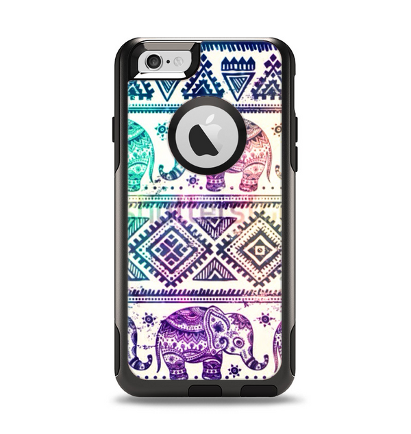 The Tie-Dyed Aztec Elephant Pattern Apple iPhone 6 Otterbox Commuter Case Skin Set