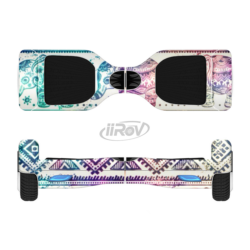 The Tie-Dyed Aztec Elephant Pattern Full-Body Skin Set for the Smart Drifting SuperCharged iiRov HoverBoard