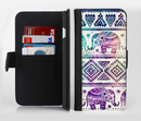 The Tie-Dyed Aztec Elephant Pattern Ink-Fuzed Leather Folding Wallet Credit-Card Case for the Apple iPhone 6/6s, 6/6s Plus, 5/5s and 5c
