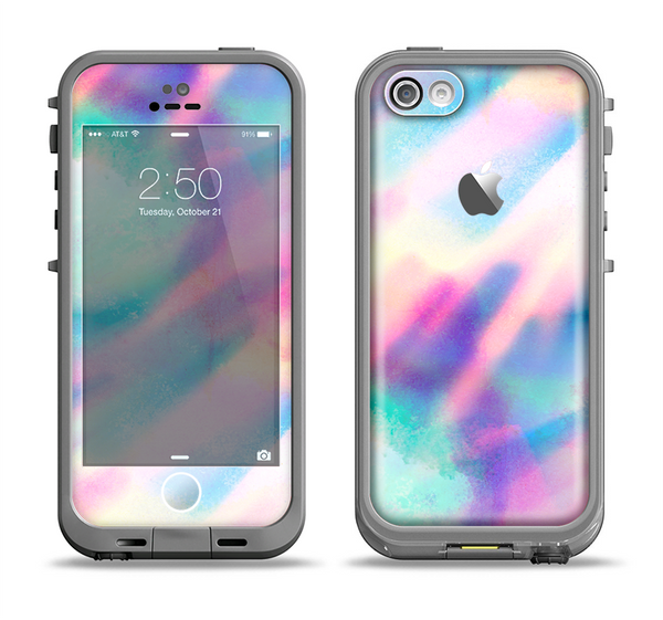 The Tie Dyed Bright Texture Apple iPhone 5c LifeProof Fre Case Skin Set