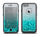 The Aqua Blue & Silver Glimmer Fade Apple iPhone 6/6s LifeProof Fre Case Skin Set