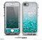 The Aqua Blue & Silver Glimmer Fade Name Script Skin for the iPhone 5-5s nüüd LifeProof Case