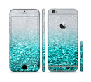 The Aqua Blue & Silver Glimmer Fade Sectioned Skin Series for the Apple iPhone 6/6s Plus