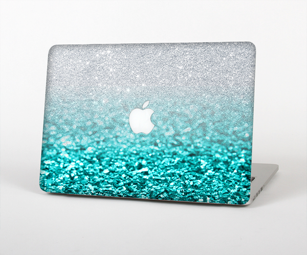 The Aqua Blue & Silver Glimmer Fade Skin Set for the Apple MacBook Air 11"