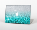 The Aqua Blue & Silver Glimmer Fade Skin Set for the Apple MacBook Pro 15" with Retina Display