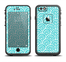 The Aqua Blue & White Swirls Apple iPhone 6/6s LifeProof Fre Case Skin Set