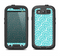 The Aqua Blue & White Swirls Samsung Galaxy S4 LifeProof Fre Case Skin Set