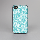 The Aqua Blue & White Swirls Skin-Sert for the Apple iPhone 4-4s Skin-Sert Case