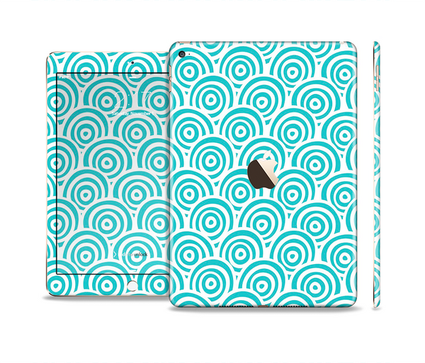 The Aqua Blue & White Swirls Skin Set for the Apple iPad Air 2