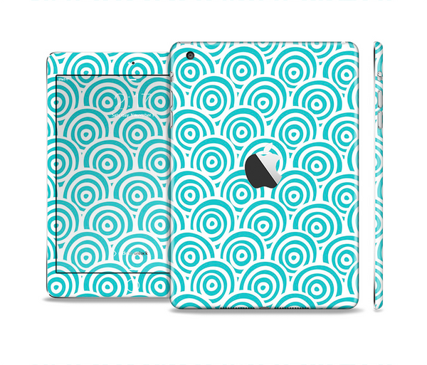 The Aqua Blue & White Swirls Full Body Skin Set for the Apple iPad Mini 2