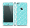 The Aqua Blue & White Swirls Skin Set for the Apple iPhone 5
