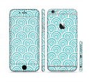 The Aqua Blue & White Swirls Sectioned Skin Series for the Apple iPhone 6s Plus