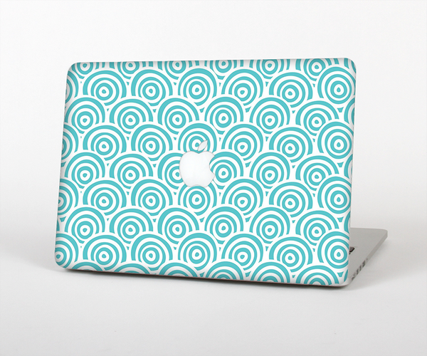 The Aqua Blue & White Swirls Skin Set for the Apple MacBook Air 11"