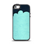 The Aqua Green Abstract Swirls with Dark Apple iPhone 5-5s Otterbox Symmetry Case Skin Set