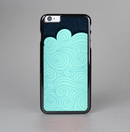 The Aqua Green Abstract Swirls with Dark Skin-Sert Case for the Apple iPhone 6