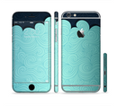 The Aqua Green Abstract Swirls with Dark Sectioned Skin Series for the Apple iPhone 6s Plus