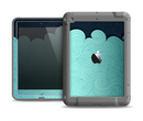 The Aqua Green Abstract Swirls with Dark Apple iPad Air LifeProof Fre Case Skin Set