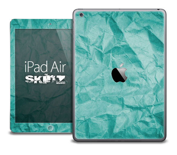 The Aqua Green Crumpled Paper Skin for the iPad Air