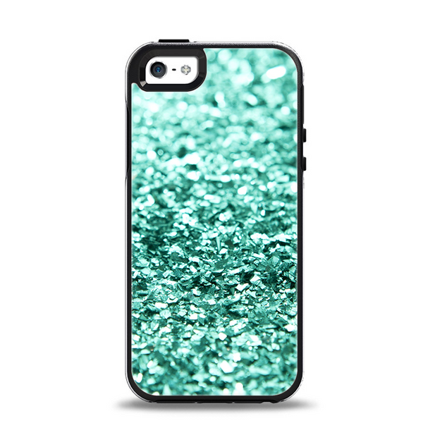 The Aqua Green Glimmer Apple iPhone 5-5s Otterbox Symmetry Case Skin Set