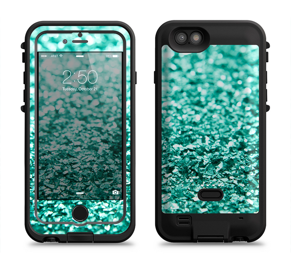 the Aqua green glimmer  iPhone 6/6s Plus LifeProof Fre POWER Case Skin Kit