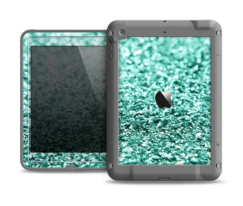 The Aqua Green Glimmer Apple iPad Air LifeProof Fre Case Skin Set
