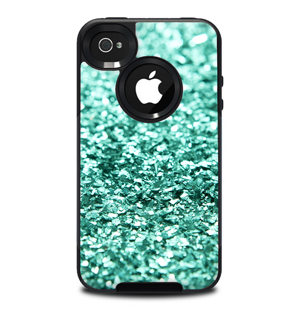 The Aqua Green Glimmer Skin for the iPhone 4-4s OtterBox Commuter Case