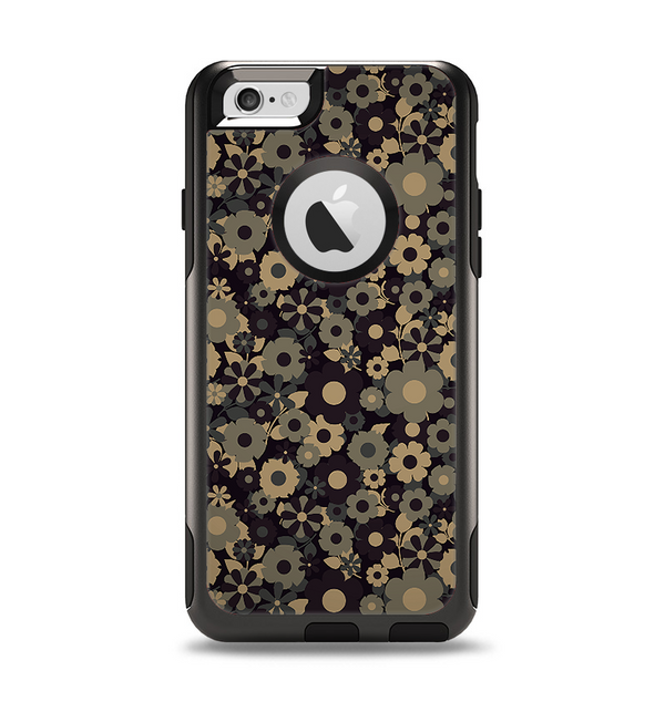 The Tiny Gold Floral Sprockets Apple iPhone 6 Otterbox Commuter Case Skin Set