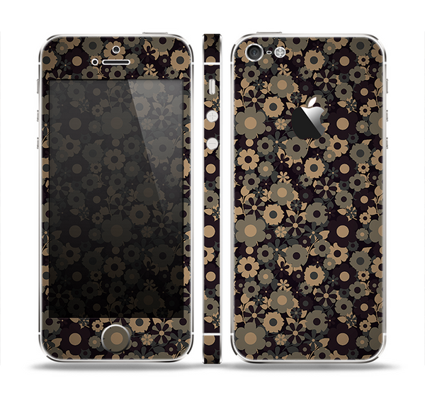 The Tiny Gold Floral Sprockets Skin Set for the Apple iPhone 5