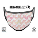 The Tiny Pink and Yellow hearts of a Whole - Made in USA Mouth Cover Unisex Anti-Dust Cotton Blend Reusable & Washable Face Mask with Adjustable Sizing for Adult or Child