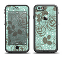 The Toned Green Vector Roses and Birds Apple iPhone 6/6s LifeProof Fre Case Skin Set