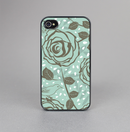 The Toned Green Vector Roses and Birds Skin-Sert for the Apple iPhone 4-4s Skin-Sert Case