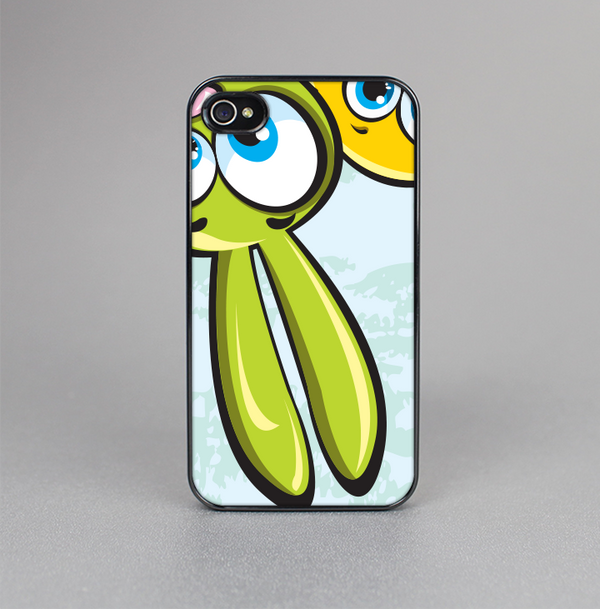 The Toon Green Rabbit and Yellow Chicken Skin-Sert for the Apple iPhone 4-4s Skin-Sert Case