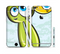The Toon Green Rabbit and Yellow Chicken Sectioned Skin Series for the Apple iPhone 6 Plus