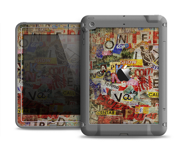 The Torn Newspaper Letter Collage V2 Apple iPad Mini LifeProof Fre Case Skin Set