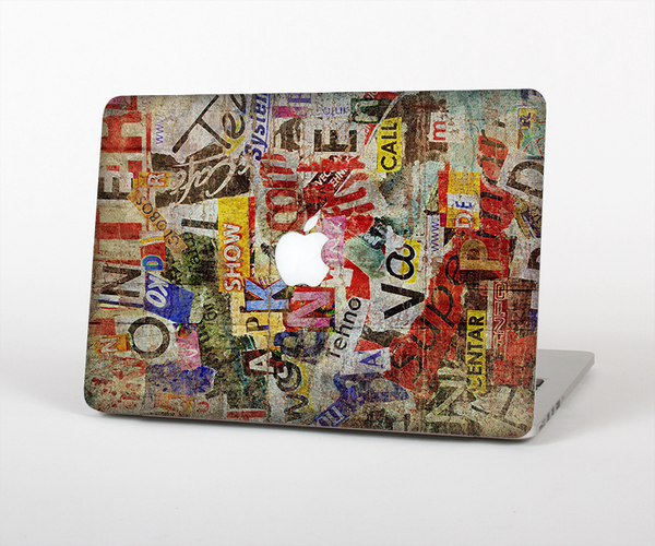 The Torn Newspaper Letter Collage V2 Skin Set for the Apple MacBook Pro 15" with Retina Display