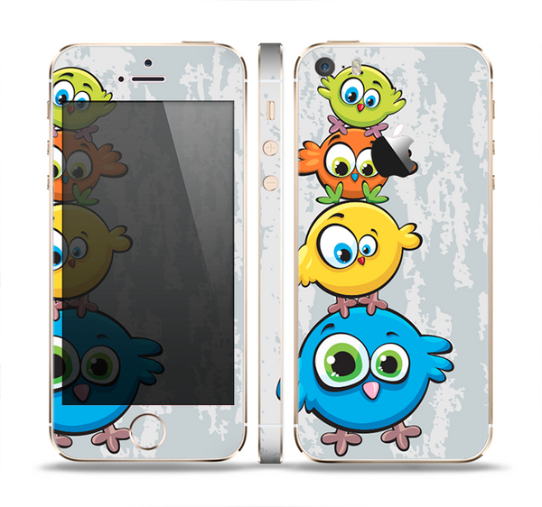 The Tower of Highlighted Cartoon Birds Skin Set for the Apple iPhone 5s