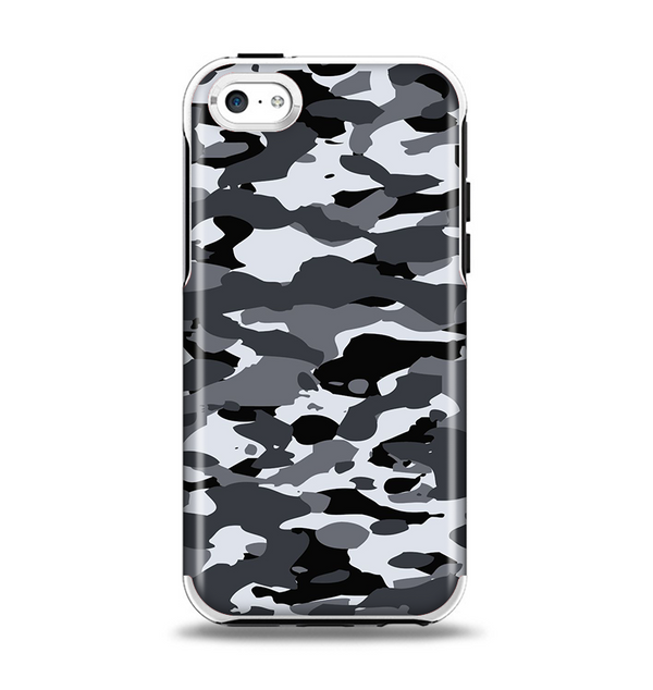 The Traditional Black & White Camo Apple iPhone 5c Otterbox Symmetry Case Skin Set